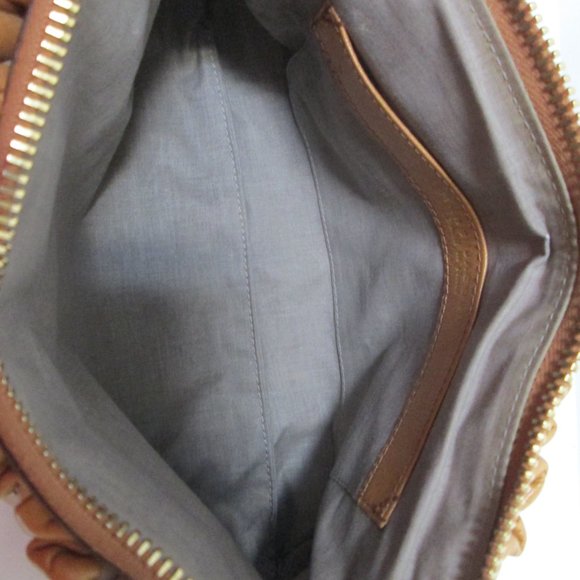 Marc Jacobs Camila camel Leather quilted patchwork shoulder bag purse Italy zip - Picture 12 of 14